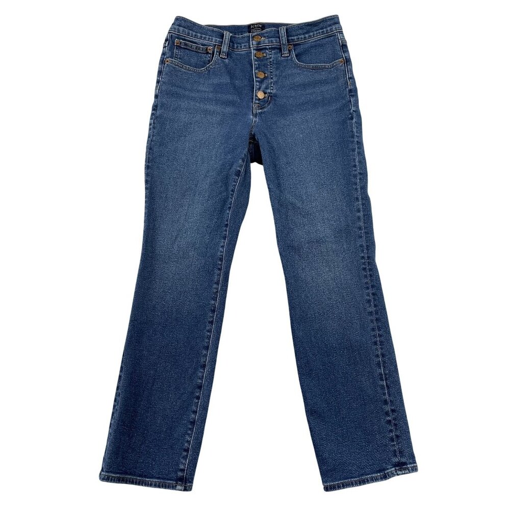 J.Crew Jeans Womens 27 Essential Straight Button Fly Mid Rise Denim‎